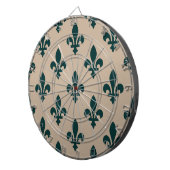 Lilie Pattern, Royal French Green on Cream Dartscheibe (Vorderseite rechts)