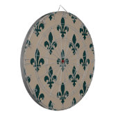 Lilie Pattern, Royal French Green on Cream Dartscheibe (Vorderseite Links)