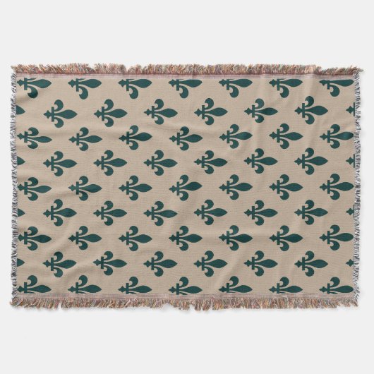 Lilie Pattern, Royal French Green on Cream Decke (Vorderseite)