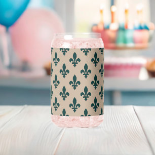 Lilie Pattern, Royal French Green on Cream Dosenglas