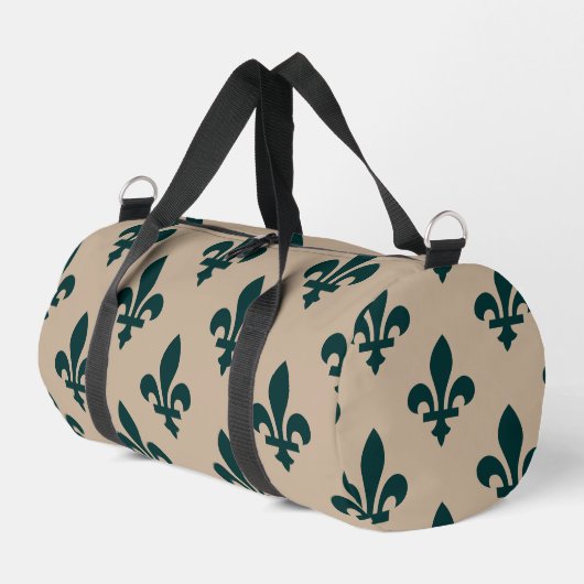 Lilie Pattern, Royal French Green on Cream Duffle Bag (Linke Seite)