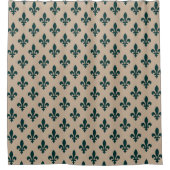 Lilie Pattern, Royal French Green on Cream Duschvorhang (Vorderseite)