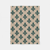 Lilie Pattern, Royal French Green on Cream Fleecedecke (Vorderseite)