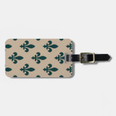 Lilie Pattern, Royal French Green on Cream Gepäckanhänger (Vorderseite horizontal)