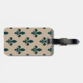 Lilie Pattern, Royal French Green on Cream Gepäckanhänger (Rückseite horizontal)