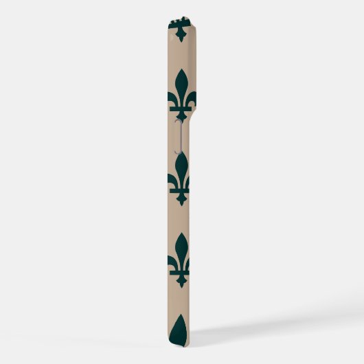 Lilie Pattern, Royal French Green on Cream iPhone Hülle (Rechte Seite)