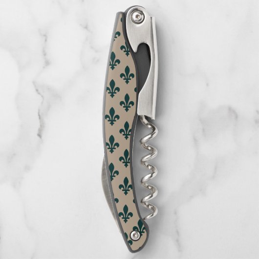 Lilie Pattern, Royal French Green on Cream Kellnermesser (Rückseite)