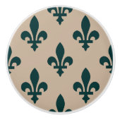 Lilie Pattern, Royal French Green on Cream Keramikknauf (Vorderseite)