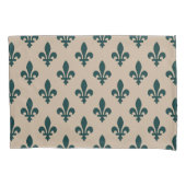 Lilie Pattern, Royal French Green on Cream Kissenbezug (Vorderseite)