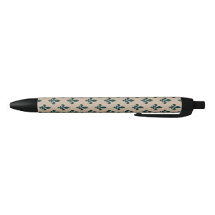 Lilie Pattern, Royal French Green on Cream Kugelschreiber
