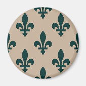Lilie Pattern, Royal French Green on Cream Magnet (Vorne)