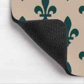 Lilie Pattern, Royal French Green on Cream Mousepad (Ecke)