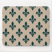 Lilie Pattern, Royal French Green on Cream Mousepad (Vorne)