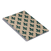 Lilie Pattern, Royal French Green on Cream Notizblock (Rechte Seite)