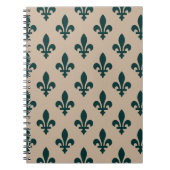 Lilie Pattern, Royal French Green on Cream Notizblock (Vorderseite)