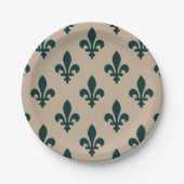 Lilie Pattern, Royal French Green on Cream Pappteller (Vorderseite)