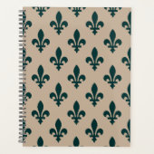 Lilie Pattern, Royal French Green on Cream Planer (Vorderseite)