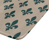 Lilie Pattern, Royal French Green on Cream Schneidebrett (Ecke)
