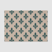 Lilie Pattern, Royal French Green on Cream Seidenpapier (Vorderseite)