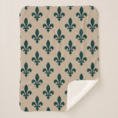 Lilie Pattern, Royal French Green on Cream Sherpadecke (Vorderseite)