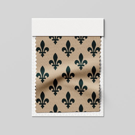 Lilie Pattern, Royal French Green on Cream Stoff