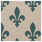 Lilie Pattern, Royal French Green on Cream Stoff (Nahaufnahme)