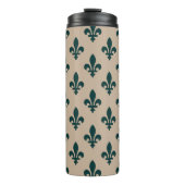 Lilie Pattern, Royal French Green on Cream Thermosbecher (Vorderseite)