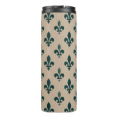 Lilie Pattern, Royal French Green on Cream Thermosbecher (Rückseite)
