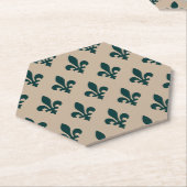Lilie Pattern, Royal French Green on Cream Untersetzer (angewinkelt)