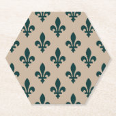 Lilie Pattern, Royal French Green on Cream Untersetzer (Vorderseite)
