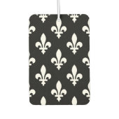 Lilie Pattern, Royal French, White on Black Autolufterfrischer (Vorderseite)