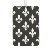 Lilie Pattern, Royal French, White on Black Autolufterfrischer (Rückseite)