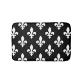 Lilie Pattern, Royal French, White on Black Badematte (Vorderseite)