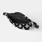 Lilie Pattern, Royal French, White on Black Bauchtasche (Offen)