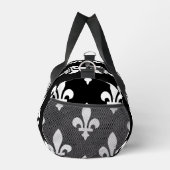 Lilie Pattern, Royal French, White on Black Duffle Bag (Rechts)