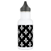 Lilie Pattern, Royal French, White on Black Edelstahlflasche (Links)