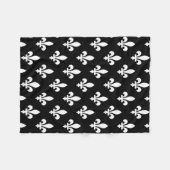 Lilie Pattern, Royal French, White on Black Fleecedecke (Vorderseite (Horizontal))