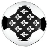 Lilie Pattern, Royal French, White on Black Fußball (Gedreht)