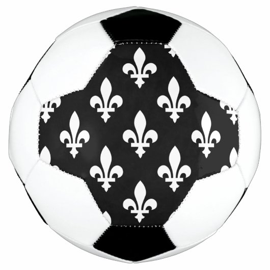 Lilie Pattern, Royal French, White on Black Fußball (Vorderseite)