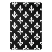 Lilie Pattern, Royal French, White on Black Mini Klemmbrett (Rückseite)