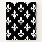 Lilie Pattern, Royal French, White on Black Notizblock (Rückseite)