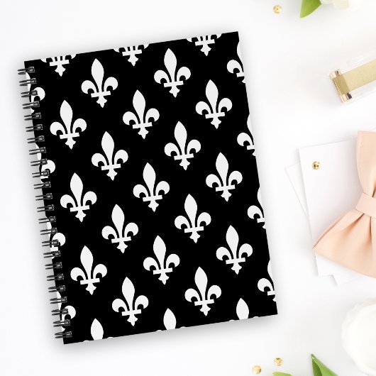 Lilie Pattern, Royal French, White on Black Planer