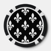 Lilie Pattern, Royal French, White on Black Pokerchips (Rückseite)