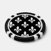 Lilie Pattern, Royal French, White on Black Pokerchips (Einzeln)