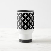 Lilie Pattern, Royal French, White on Black Reisebecher (Mittel)