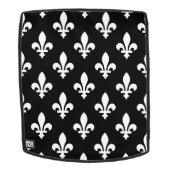 Lilie Pattern, Royal French, White on Black Rucksack (Abnehmbare Front)