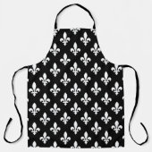 Lilie Pattern, Royal French, White on Black Schürze (Vorderseite)
