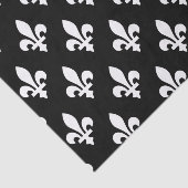 Lilie Pattern, Royal French, White on Black Seidenpapier (Ausschnitt)