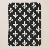 Lilie Pattern, Royal French, White on Black Sherpadecke (Vorderseite)
