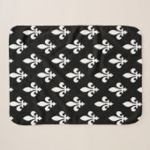 Lilie Pattern, Royal French, White on Black Sherpadecke (Vorderseite (Horizontal))